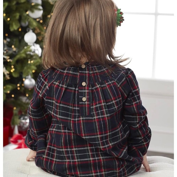 Mud Pie Baby Girls' One Size Smocked Plaid Christmas Dress 6-9M - Picture 3 of 3